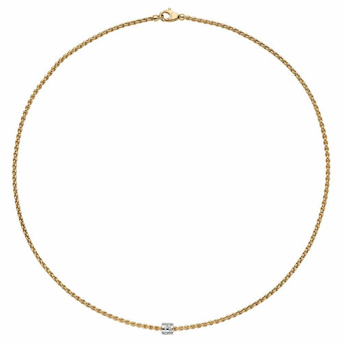 18k Yellow and White Gold 0.17ct Diamond Aria Necklace 43cm-FOPE-Renee Taylor Gallery