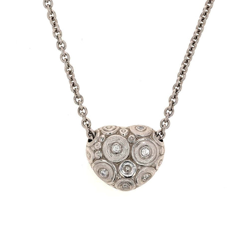 Platinum Heart Shaped Diamond Pendant & Chain - M-22P15P-Alex Sepkus-Renee Taylor Gallery