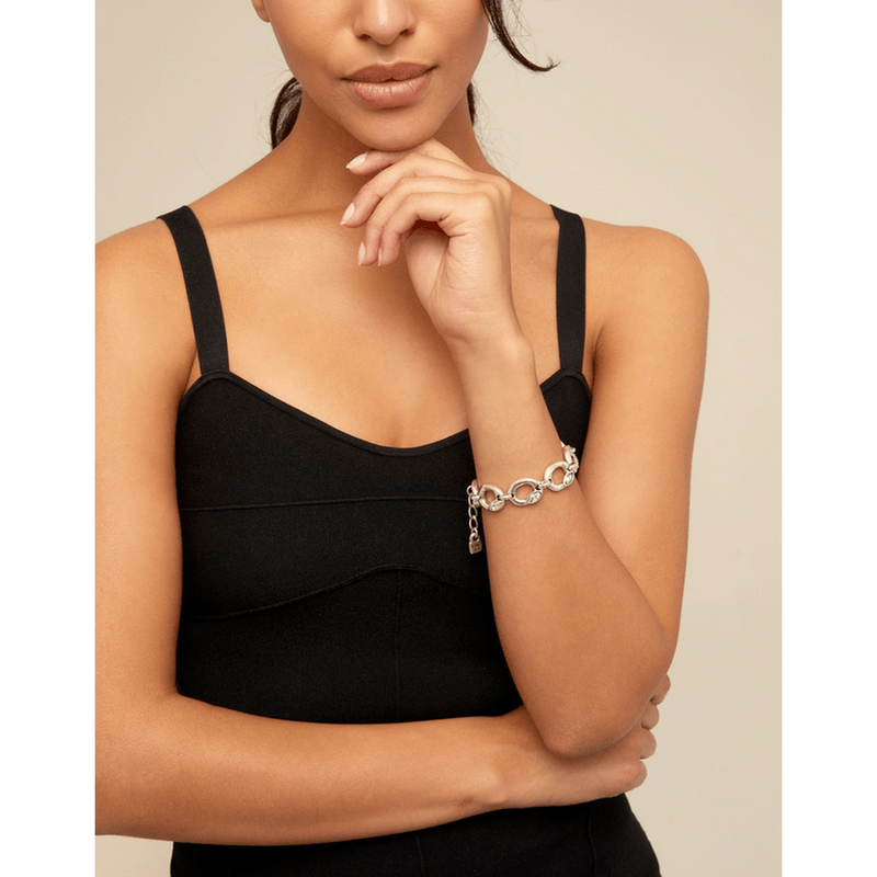 Details Sterling Silver Plated Bracelet - PUL2335AZUMTL0M-UNO de 50-Renee Taylor Gallery