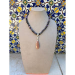 Chariot Beads & Pink Moonstone Pendant Necklace-Carol Kahn-Renee Taylor Gallery
