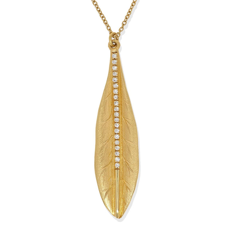14K Gold & Diamond Leaf Necklace - M7837-Marika-Renee Taylor Gallery