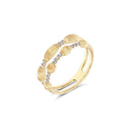 "ÉLITE" Irregular Gold Boules & Diamond Bars Double-Band Ring- AS18-583-Nanis-Renee Taylor Gallery