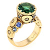 18K Orchard Green Tourmaline Blue Sapphire & Diamond Ring - R-129S-Alex Sepkus-Renee Taylor Gallery