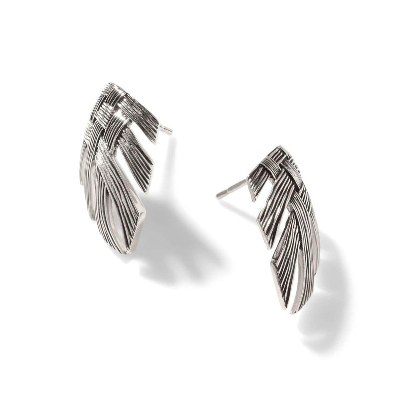Bamboo Silver Earrings - EB50097-John Hardy-Renee Taylor Gallery