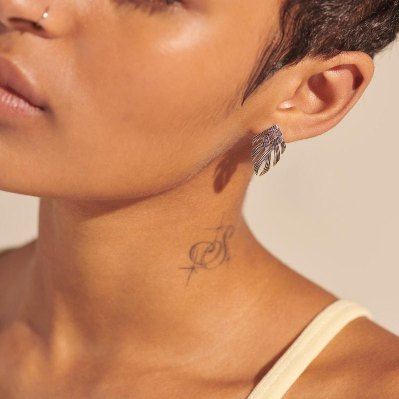 Bamboo Silver Earrings - EB50097-John Hardy-Renee Taylor Gallery