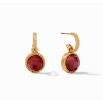 Fleur-de-Lis Hoop & Charm Reversible Earrings - Iridescent Clear Crystal-Julie Vos-Renee Taylor Gallery
