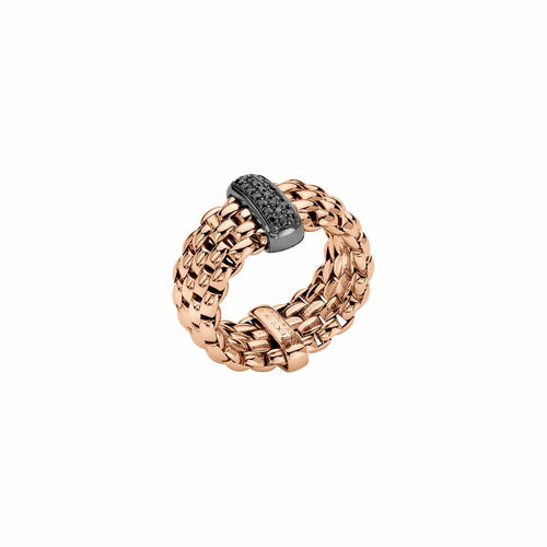 Flex'it Panorama 18K Rose Gold Black Diamond Ring-FOPE-Renee Taylor Gallery
