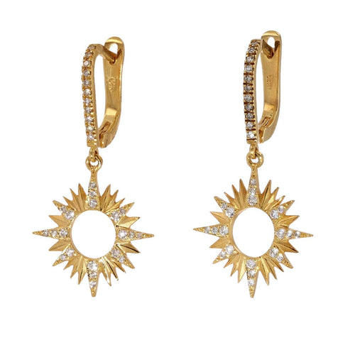 Marika 14k Gold & Diamond Sunburst Earrings - M8758-Marika-Renee Taylor Gallery