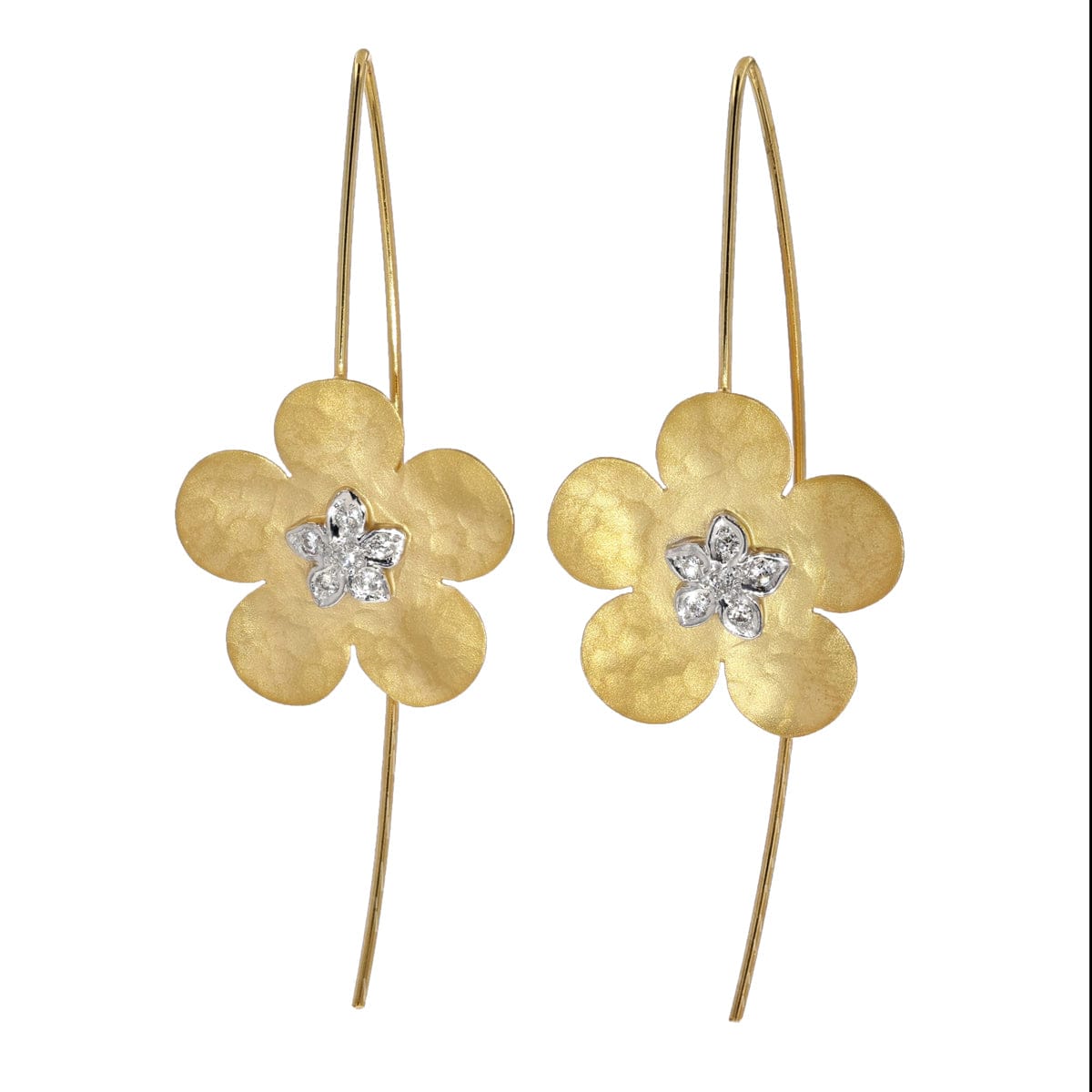 14K Gold & Diamond Flower Earrings - M8657 - Marika