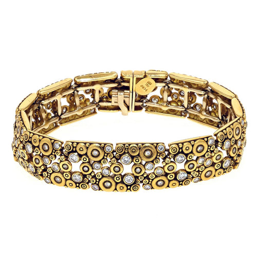 Lace Bracelet with White Diamonds in 18K Yellow Gold - B-37D(034)-Alex Sepkus-Renee Taylor Gallery