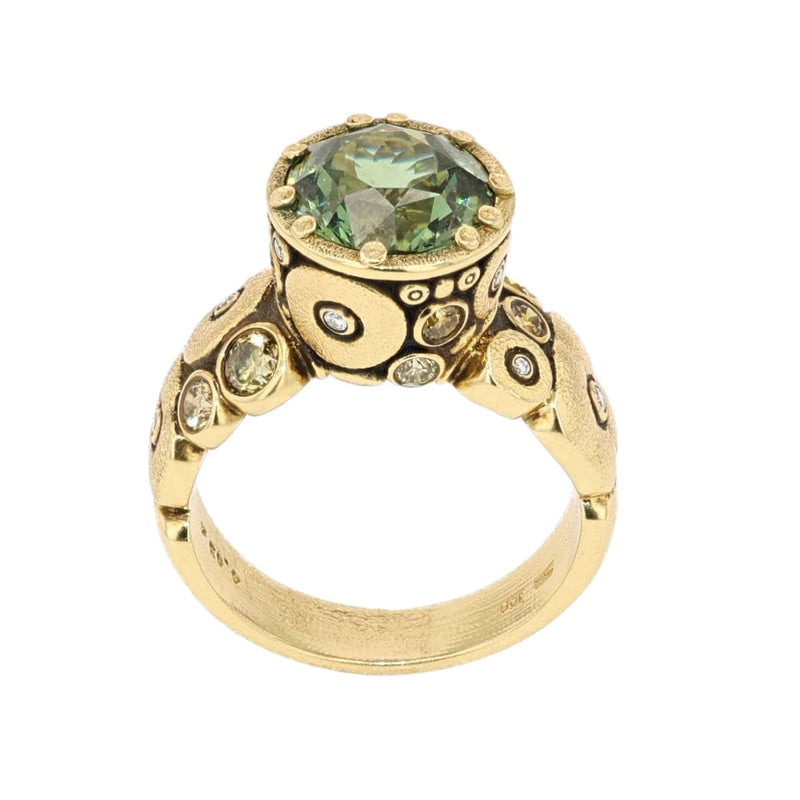 18K "Orchard" Demantoid Garnet & Diamond Ring - R-129DC-Alex Sepkus-Renee Taylor Gallery