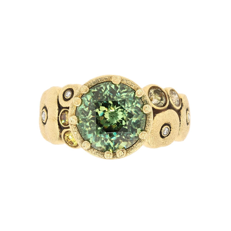 18K "Orchard" Demantoid Garnet & Diamond Ring - R-129DC-Alex Sepkus-Renee Taylor Gallery