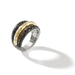 Classic Chain 18K Hammered Gold & Black Sapphire Palu Dome Ring - RZS90086554BLSBN-John Hardy-Renee Taylor Gallery