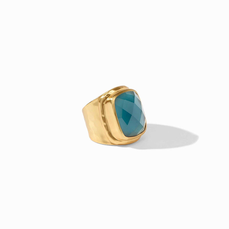 Tudor Statement Ring - Iridescent Peacock Blue-Julie Vos-Renee Taylor Gallery