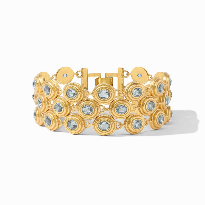 Tudor Triple Row Tennis Bracelet - Peacock Blue-Julie Vos-Renee Taylor Gallery