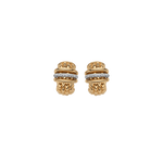 FOPE Panorama 18K yellow gold hoop earrings with yellow and white gold diamond rondels, reference 58904OX_BB_G_GBG_000