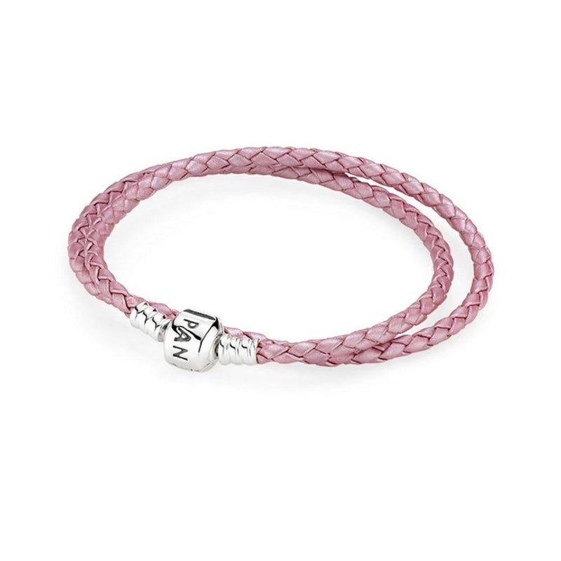 Double Pink Leather Bracelet - 590705CMP-D3-Pandora-Renee Taylor Gallery