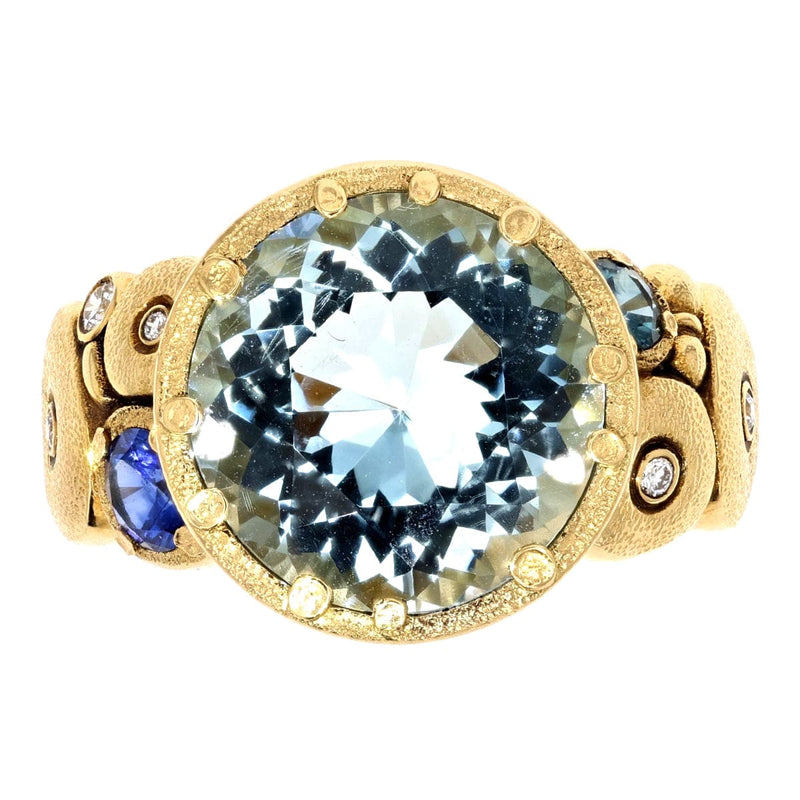 18K Sapphire and Diamond "Orchard" Ring - R-115 AQUAMARINE-Alex Sepkus-Renee Taylor Gallery