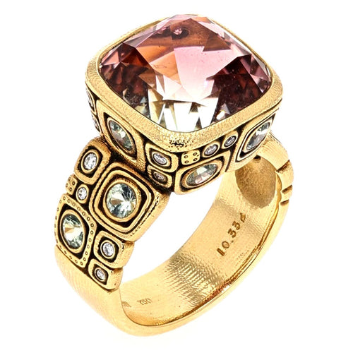 18K "Windows" Diamond, Sapphire and Tourmaline Ring - R-102S-Alex Sepkus-Renee Taylor Gallery