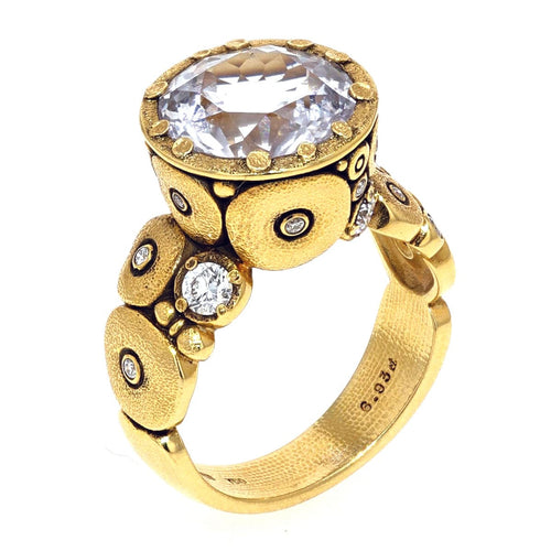 18K and Diamond "Orchard" Ring White Sapphire - R-115D-Alex Sepkus-Renee Taylor Gallery