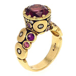 18K, Sapphire and Diamond "Orchard" Ring Malaya Garnet - R-129S-Alex Sepkus-Renee Taylor Gallery