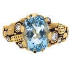 18K, Diamond and Color Center Stone Ring Aquamarine - R-91-Alex Sepkus-Renee Taylor Gallery