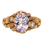 18K Rose Gold and Diamond "Six Prong" Ring Pastel Pink Sapphire - R-91R-Alex Sepkus-Renee Taylor Gallery