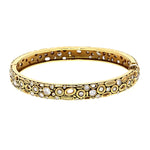 Open Oval Bangle Bracelet with White Diamonds in 18K Yellow Gold - B-24A-Alex Sepkus-Renee Taylor Gallery