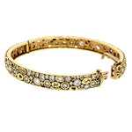 Open Oval Bangle Bracelet with White Diamonds in 18K Yellow Gold - B-24A-Alex Sepkus-Renee Taylor Gallery