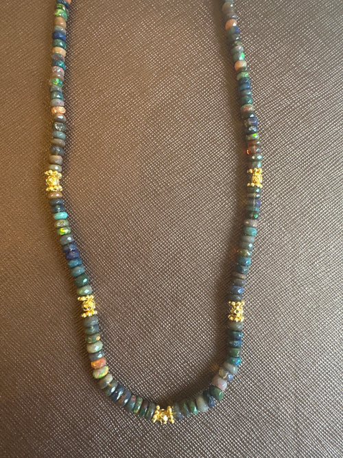 One-Of-a-Kind Black Opal Necklace - L662-19-278-Joyla-Renee Taylor Gallery