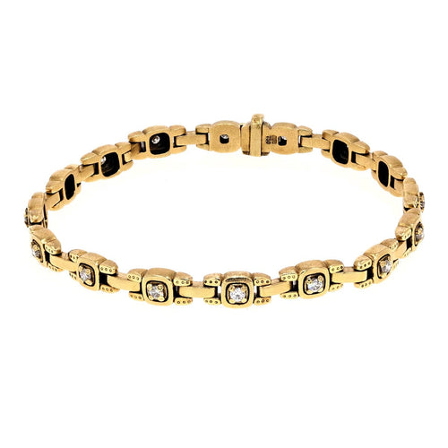 Path Bracelet with White Diamonds in 18K Yellow Gold - B-29-Alex Sepkus-Renee Taylor Gallery