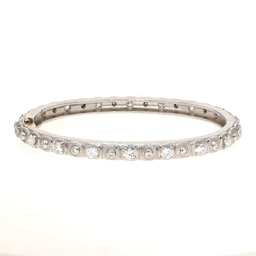 Narrow Bangle Bracelet with White Diamonds in Platinum B-26PD-Alex Sepkus-Renee Taylor Gallery