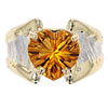 14K Gold & Crystalline Silver Heart-Cut Citrine Split Taper Ring-Shelli Kahl-Renee Taylor Gallery