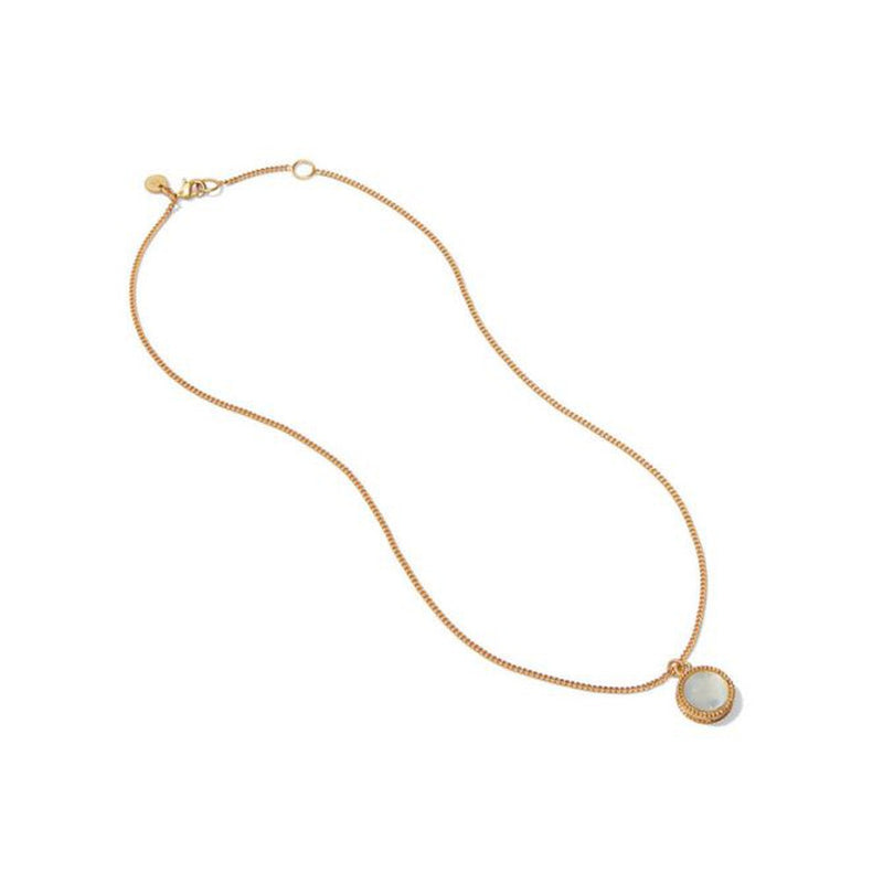 Fleur-de-Lis Solitaire Necklace - Iridescent Clear Crystal-Julie Vos-Renee Taylor Gallery