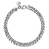 925 Sterling Silver Solid Men's Link Chain with Diamond Cut 6mm Bracelet - TBM2076SVJJJ-Gabriel & Co.-Renee Taylor Gallery