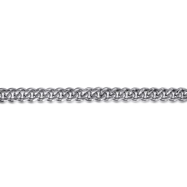 925 Sterling Silver Solid Men's Link Chain with Diamond Cut 6mm Bracelet - TBM2076SVJJJ-Gabriel & Co.-Renee Taylor Gallery