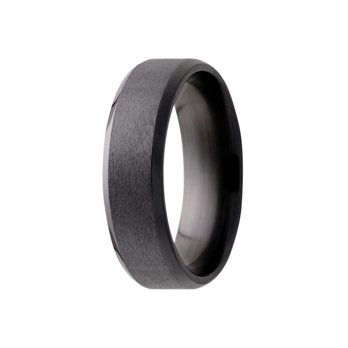 (6mm) Zirconium Bevel Satin Finish Center and High Polish Edges - K6Z107-10-Heavy Stone-Renee Taylor Gallery