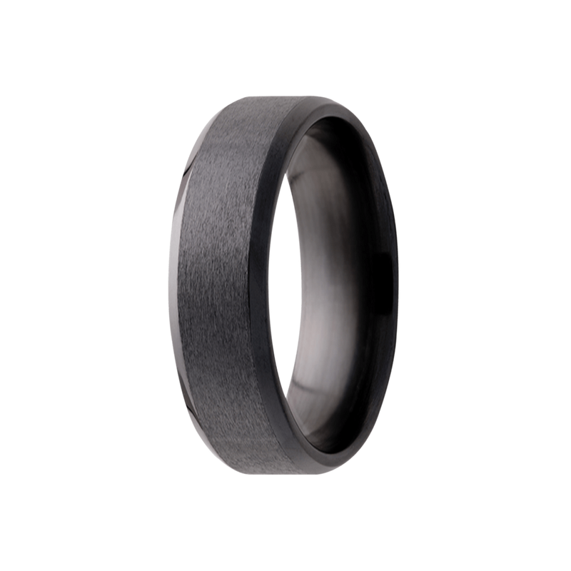 (6mm) Zirconium Bevel Satin Finish Center and High Polish Edges - K6Z107-10-Heavy Stone-Renee Taylor Gallery