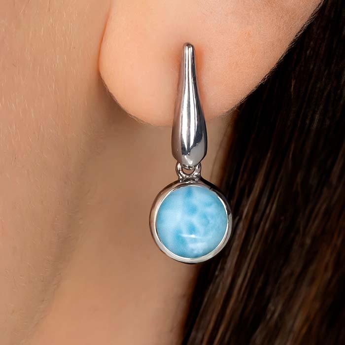 Liquido Earrings - Eliqu00-00-Marahlago Larimar-Renee Taylor Gallery
