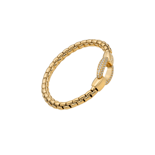 FOPE Eka Flex'it bracelet in 18K yellow gold with diamond pavé clasp, reference 70305BX_PB_G_XGX