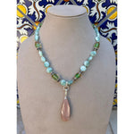 Green & Pink Moonstone Necklace-Carol Kahn-Renee Taylor Gallery