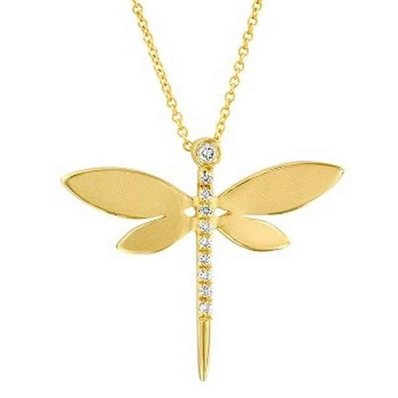 14K Gold & Diamond Dragonfly Necklace - M7219-Marika-Renee Taylor Gallery
