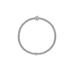 Flex'it 18K White Gold Bracelet with White Gold Rondels and Diamond Pavé .31ct-FOPE-Renee Taylor Gallery