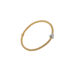 Flex'it 18K Yellow Gold Bracelet with White Gold Rondels and Diamond Pavé .31ct-FOPE-Renee Taylor Gallery