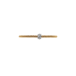 Flex'it 18K Yellow Gold Bracelet with White Gold Rondels and Diamond Pavé .31ct-FOPE-Renee Taylor Gallery