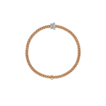 Flex'it 18K Rose Gold Bracelet with White Gold Rondels and Diamond Pavé .31ct-FOPE-Renee Taylor Gallery