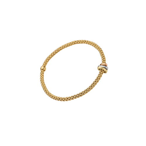 Flex'it 18K Yellow Gold Bracelet with Rose, Yellow and White Gold Rondels-FOPE-Renee Taylor Gallery