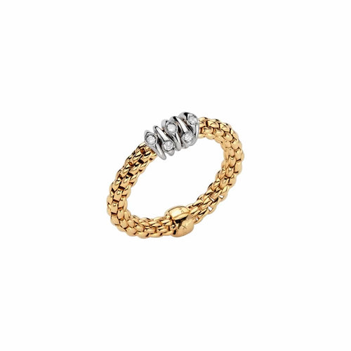 Prima 18K Yellow Gold Flex'it Ring Diamond Set Rondels-FOPE-Renee Taylor Gallery