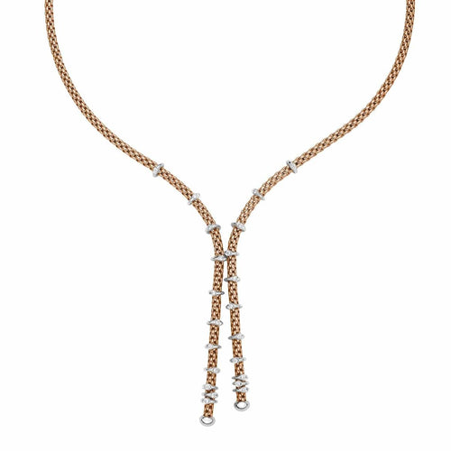 Flex'it Prima 18K Rose and White Gold Diamond Necklace-FOPE-Renee Taylor Gallery