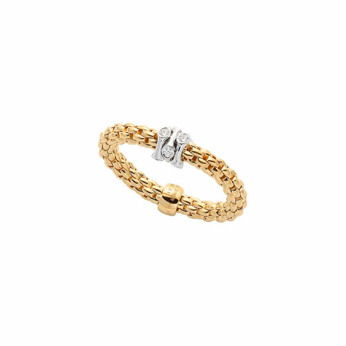 Flex'It Prima 18K Yellow and White Gold White Diamond Ring-FOPE-Renee Taylor Gallery